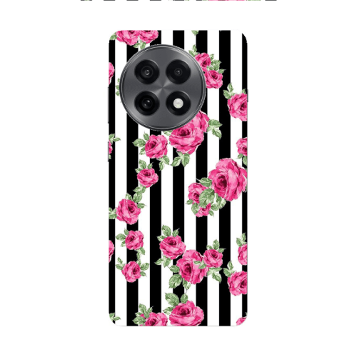 Oneplus 13 5G Roses and black line Transparent Silicone TPU Θήκη